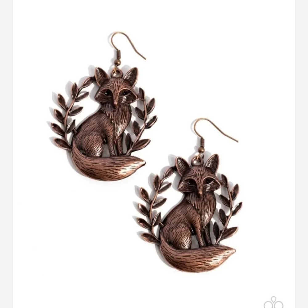 Fox Design Bronze Earrings